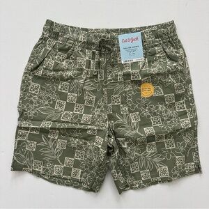 Cat & Jack Olive Patterned Pull-On Shorts Size XL (14)